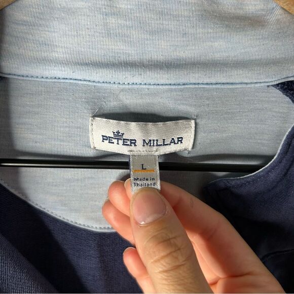 Peter Millar quarter zip pullover. Navy blue, Athletic Coldstream Large - Picture 3 of 5